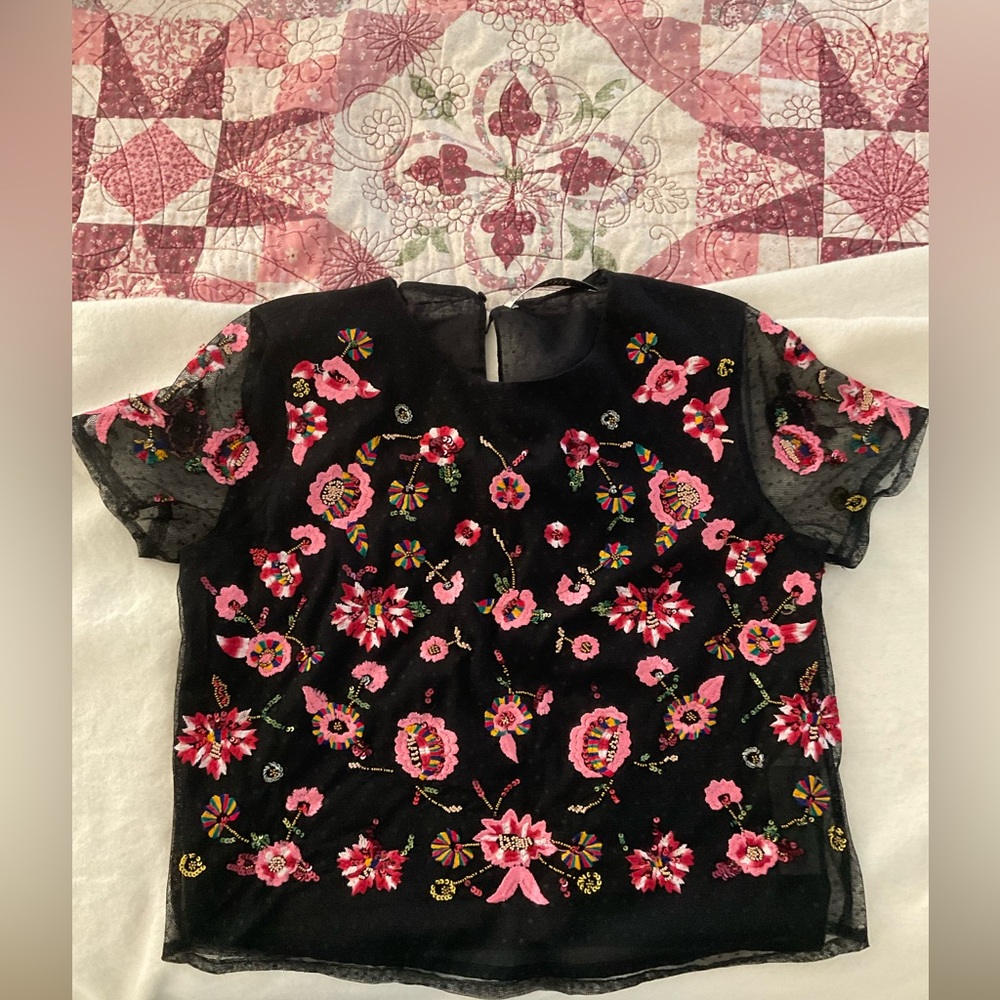 Zara Embellished Crop Top